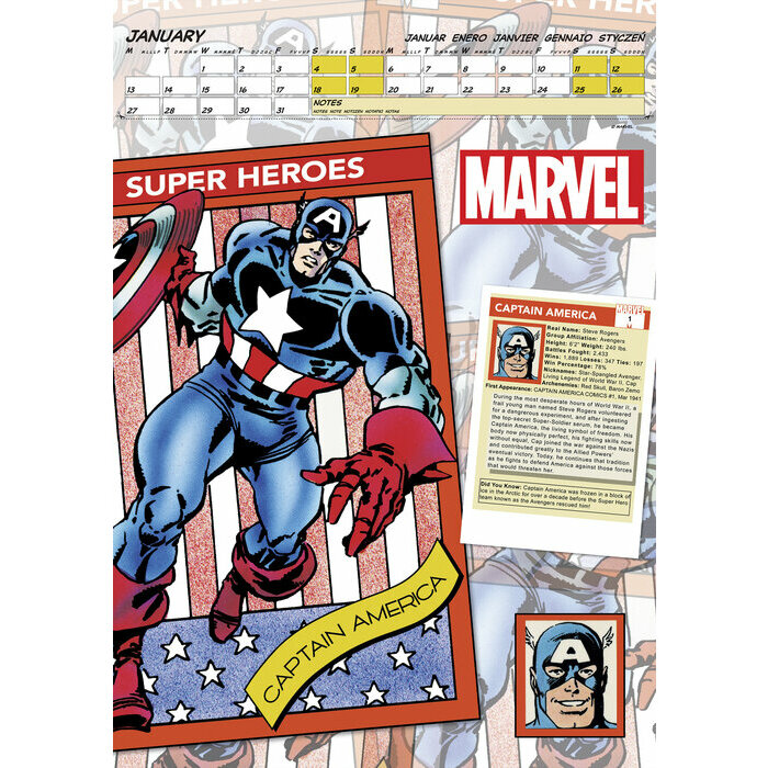 Calendrier Mural 2025 Marvel