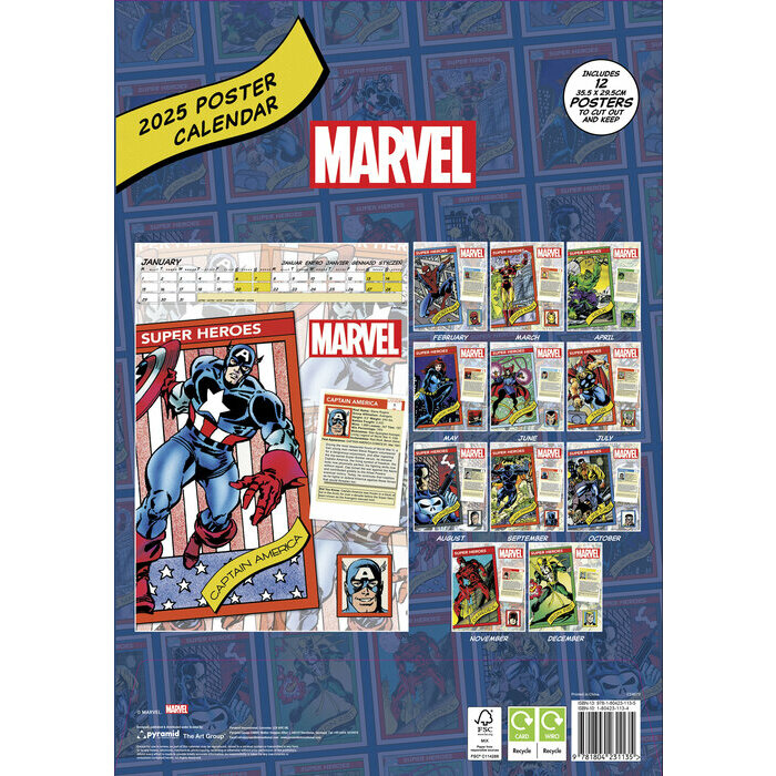 Calendrier A3 Iron man 2025 Marvel