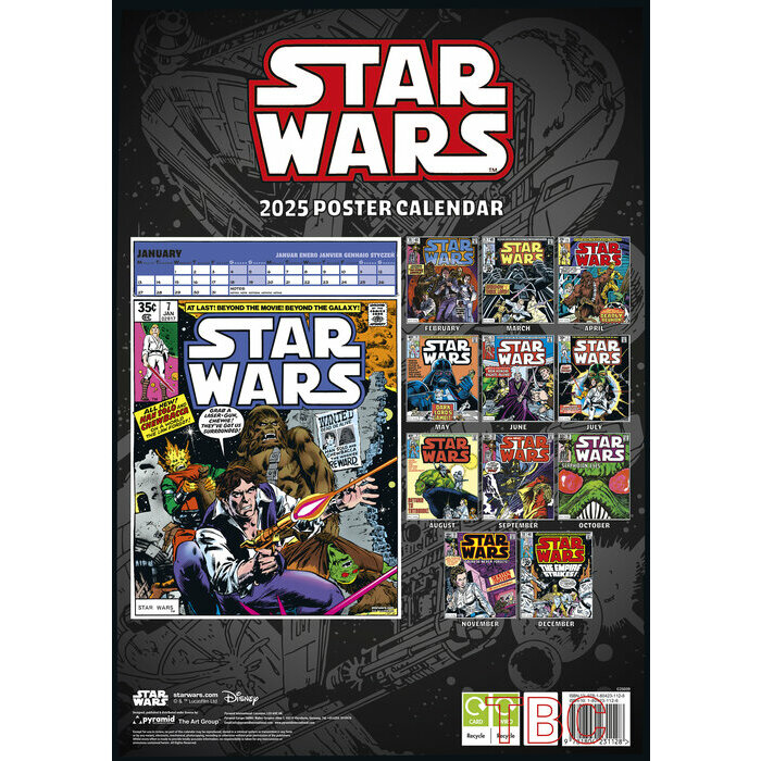 Calendrier A3 2025 Jedi Star Wars Classique
