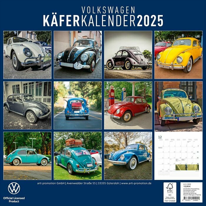 Calendrier Mural 2025 Coccinelle Volkswagen