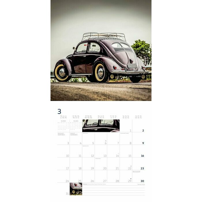 Calendrier 2025 Coccinelle Volkswagen