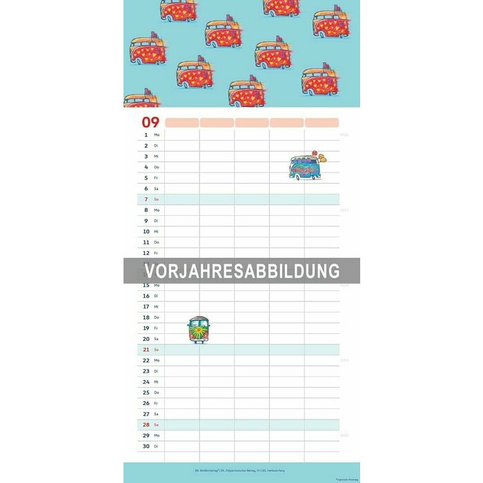 Calendrier Familial 2026 Combi Volkswagen