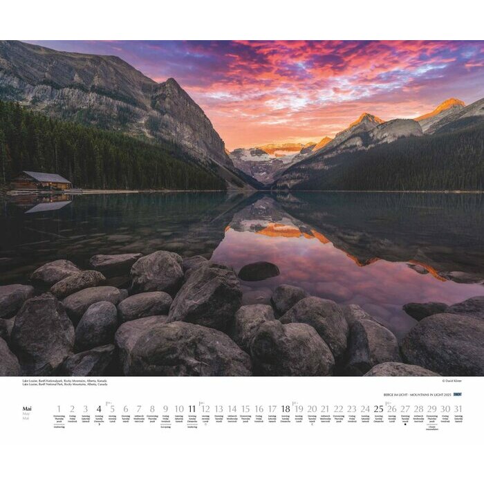 Maxi Calendrier Papier 60x50cm 2025 Montagne en Lumière