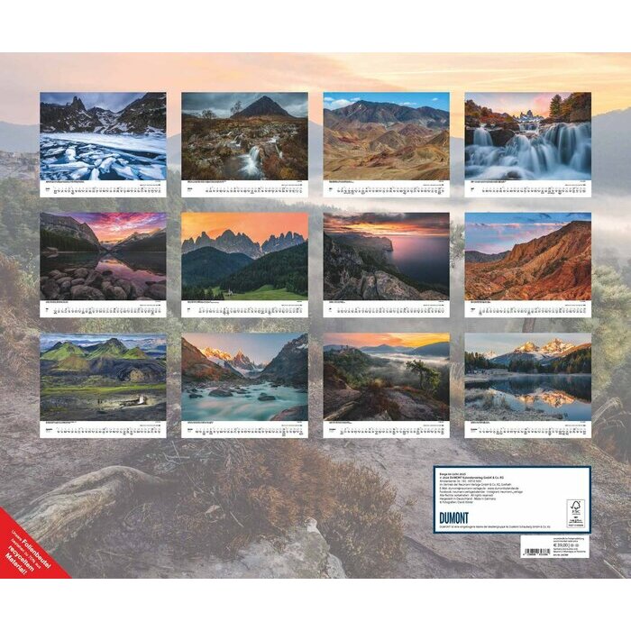 Maxi Calendrier Paysage 60x50cm 2025 Montagne en Lumière