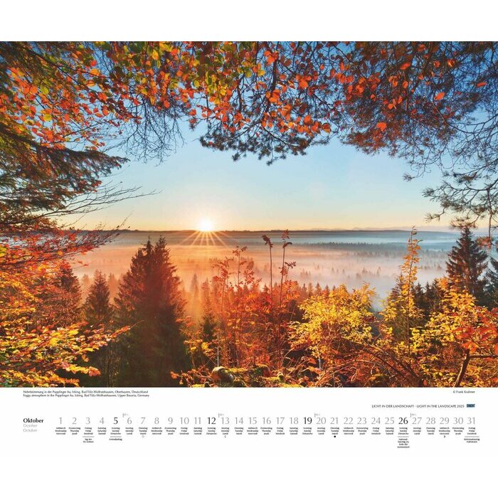Maxi Calendrier Nature 60x50cm 2025 Paysage en Lumire