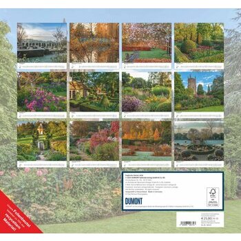 Maxi Calendrier 38x35.5cm 2025 Jardins Anglais