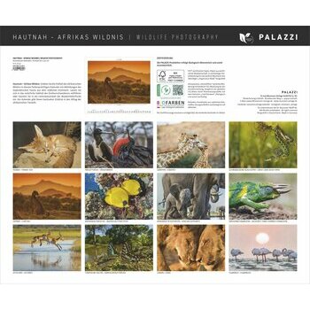 Maxi Calendrier 60x50cm 2025 Animaux Sauvages