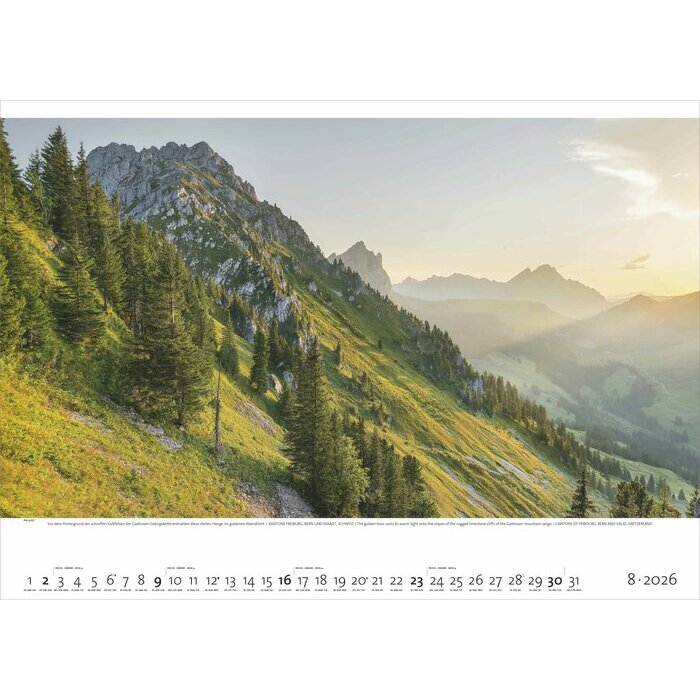 Maxi Calendrier 70x50cm 2025 Alpes Fascinantes