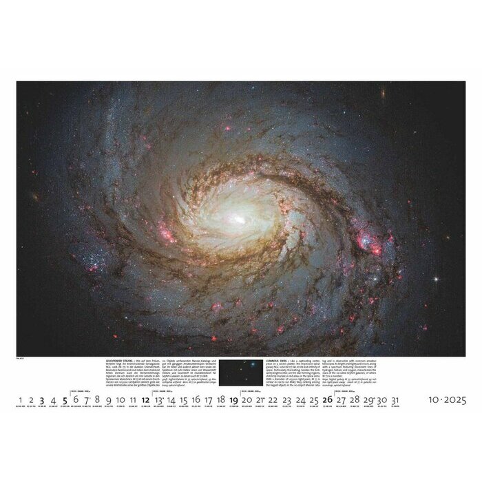 Maxi Calendrier 70x50cm 2025 Galaxie Astronomie Etoiles