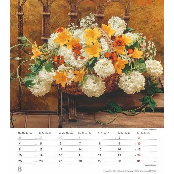 Calendrier Spirale 2025 Bouquets de Fleurs Fleuriste