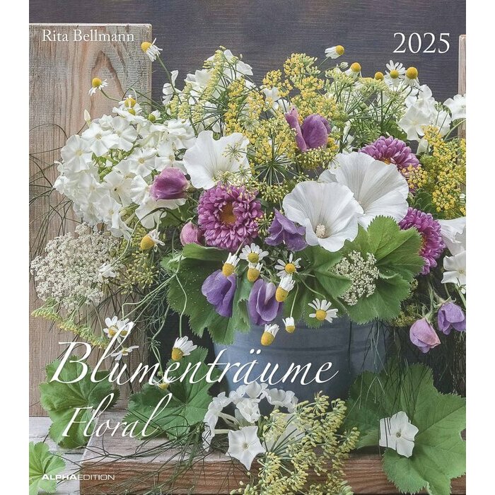 Calendrier Spirale Papier 2025 Bouquets de Fleurs