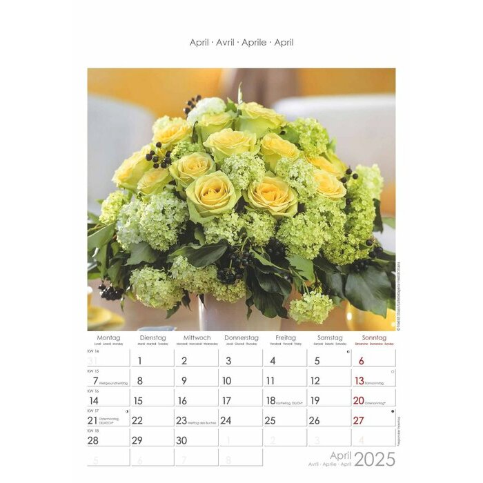 Calendrier Spirale 2025 Roses