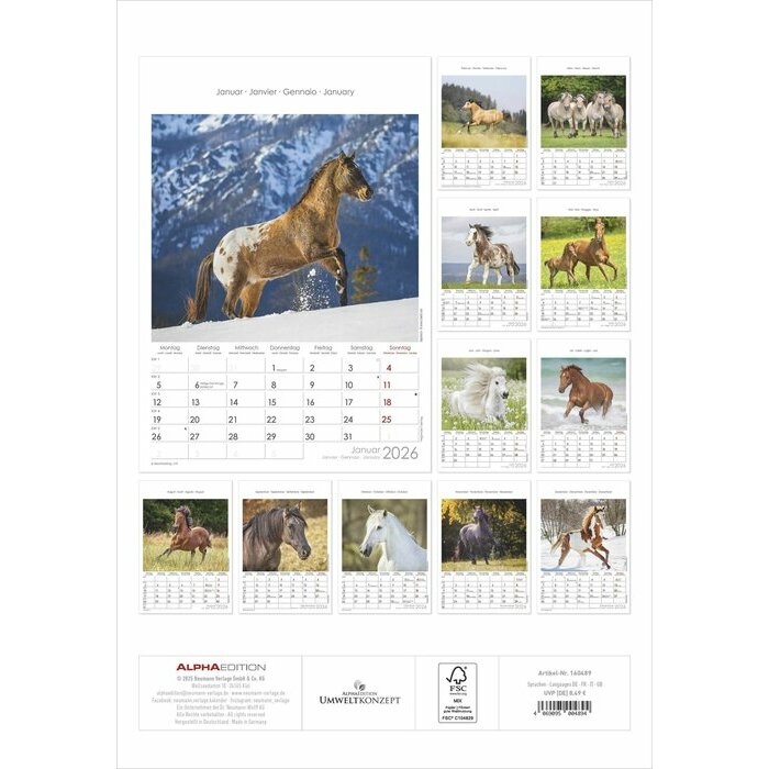 Calendrier Spirale 2025 ChevalChevaux