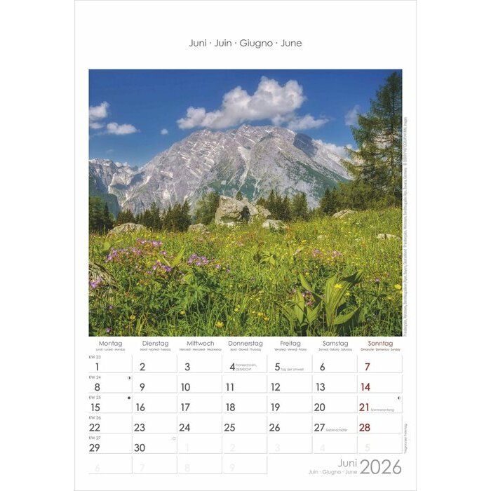 Calendrier Spirale 2025 Montagnes Alpes