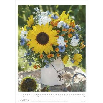  Calendrier A3 Spirale 2025 Bouquets Fleurs Champêtres