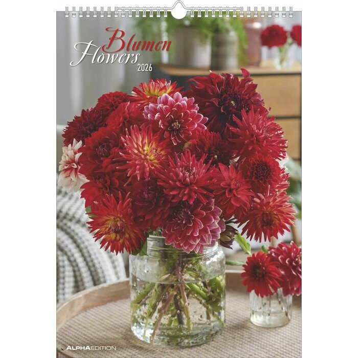 Calendrier Papier A3 Spirale 2025 Bouquets Fleurs Champtres