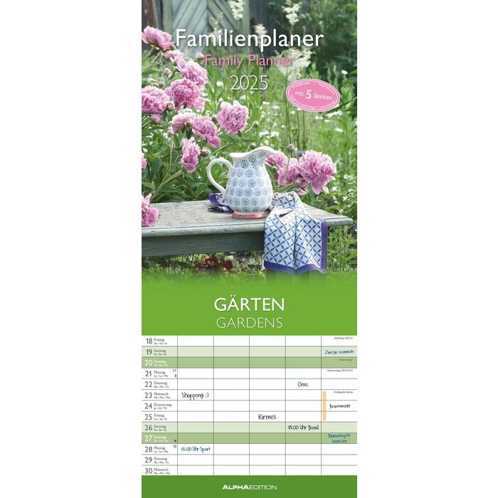 Calendrier Papier Familial 2025 Jardins Fleurs