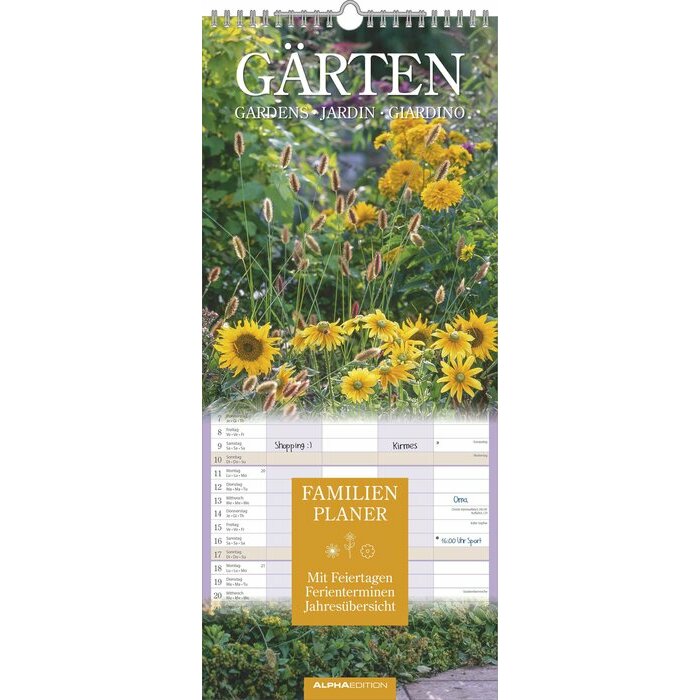 Calendrier Papier Familial 2025 Jardins Fleurs