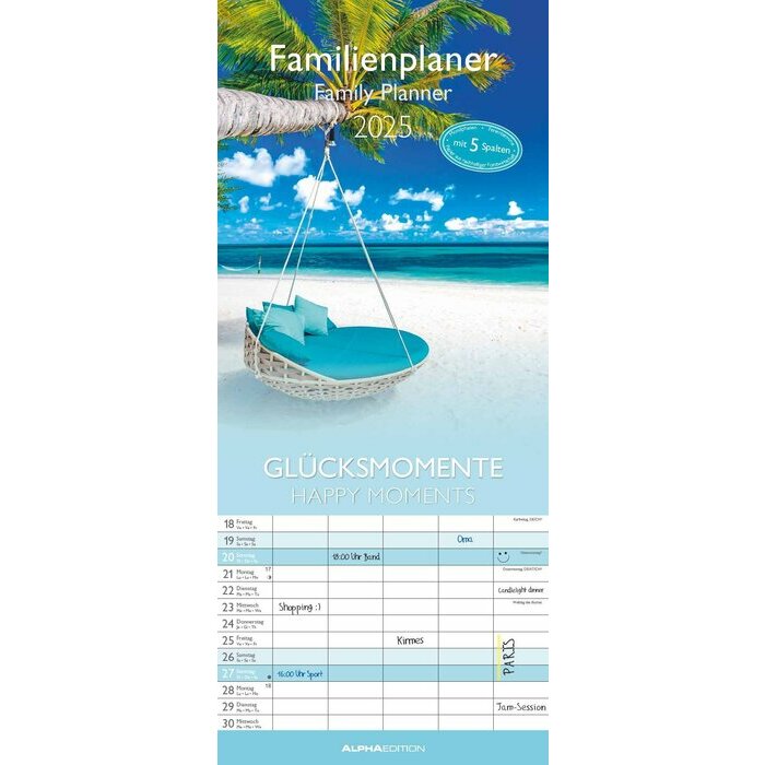 Calendrier Papier Familial 2025 Happy Moments