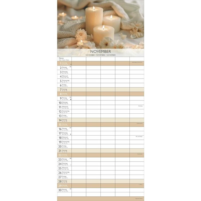 Calendrier Spirale Familial 2025 Zen Lotus