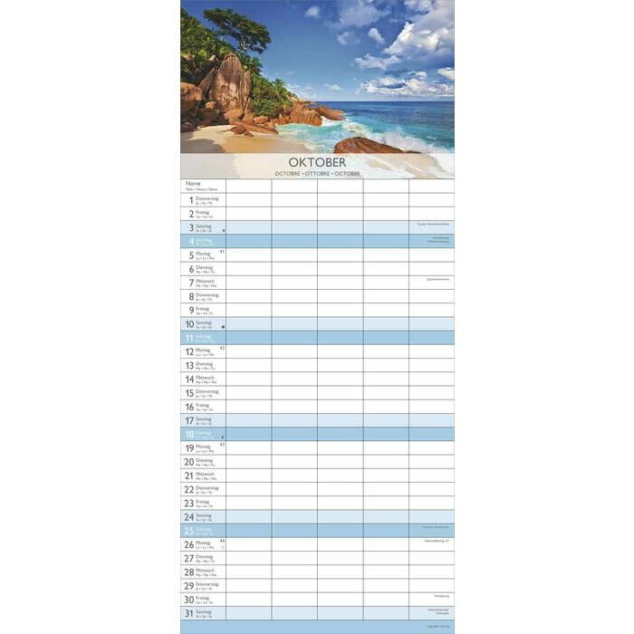 Calendrier Familial 2025 Iles de Rve