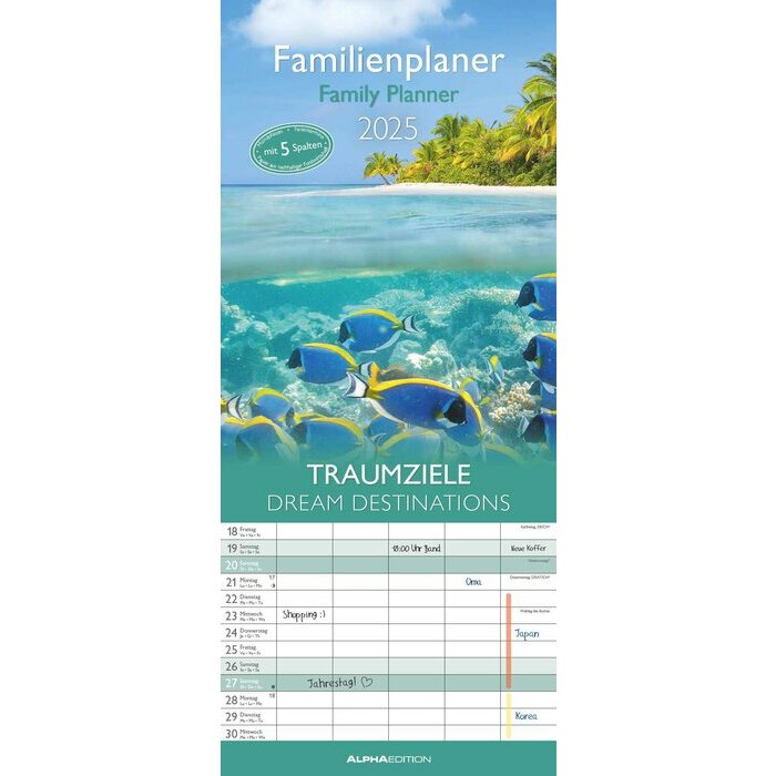 Calendrier Papier  Familial 2025 Iles de Rêve