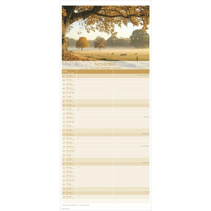 Calendrier Mural Organisation pour 2 personnes 2026