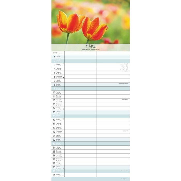 Calendrier Organisation pour 2 personnes 2025 