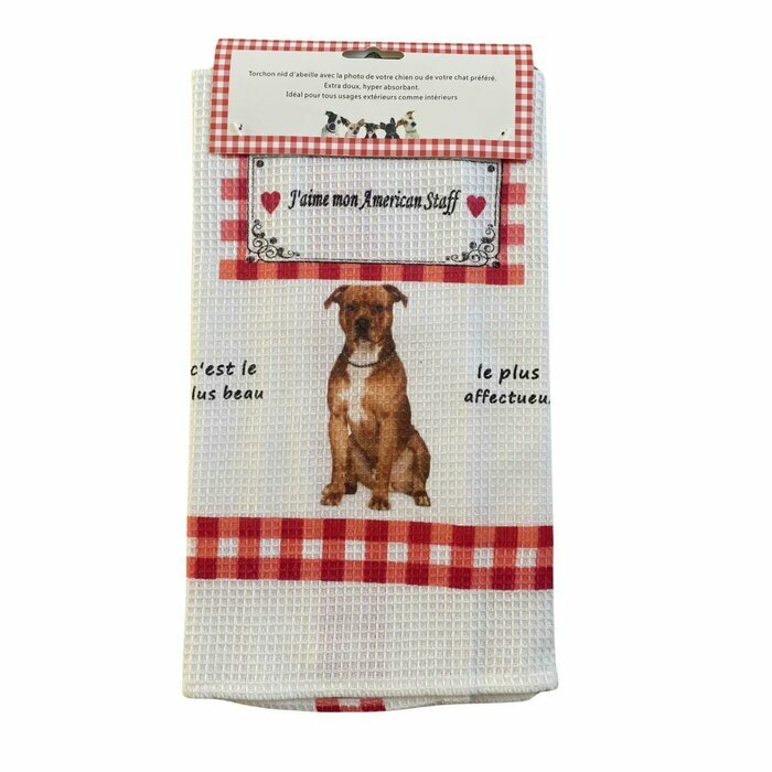 Torchon Nid d'Abeille American Staffordshire Terrier
