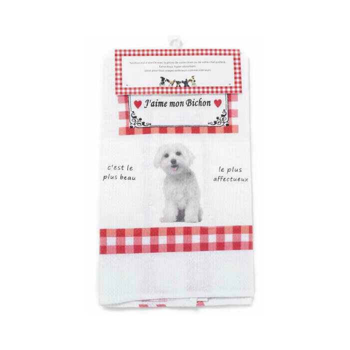 Torchon Nid d'Abeille Bichon Fris
