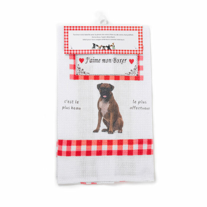 Torchon Nid d'Abeille Boxer
