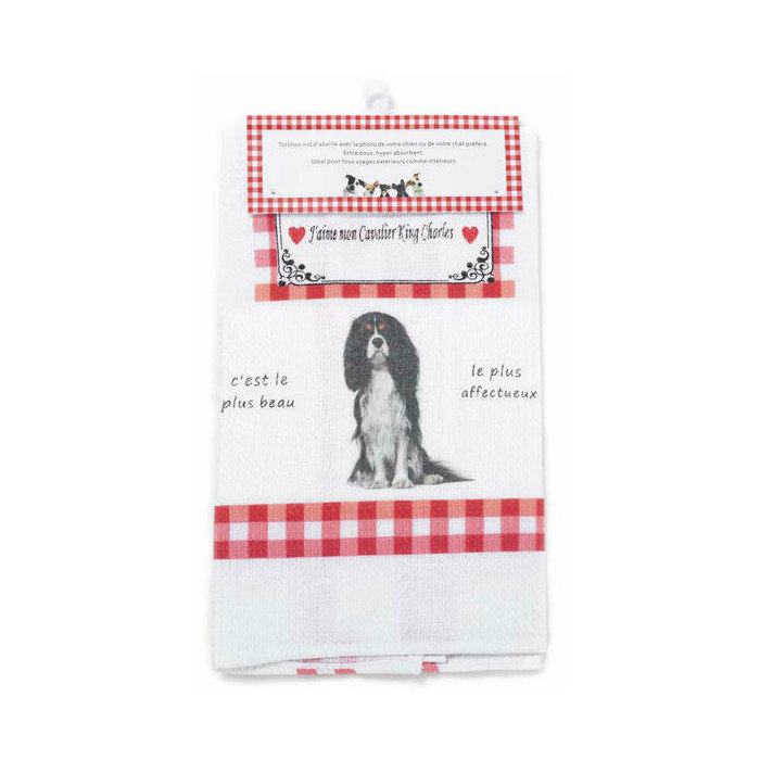Torchon Nid d'Abeille Cavalier King Charles