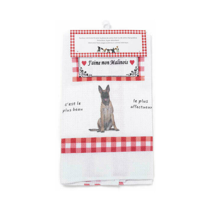 Torchon Nid d'Abeille Berger Belge Malinois