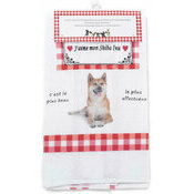 Torchon Nid d'Abeille Shiba Inu