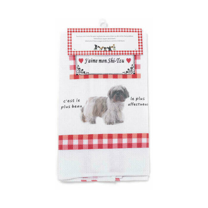 Torchon Nid d'Abeille Shih tzu