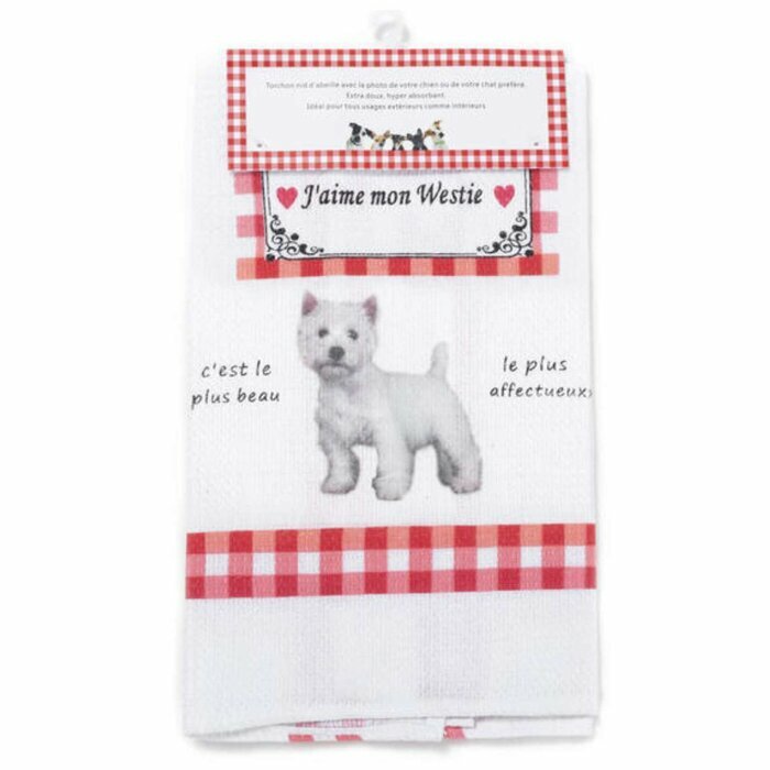 Torchon Nid d'Abeille West Highland White Terrier