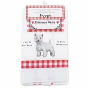 Torchon Nid d'Abeille West Highland White Terrier