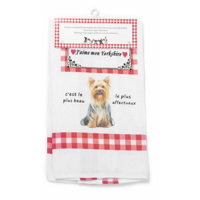 Torchon Nid d'Abeille Yorkshire Terrier