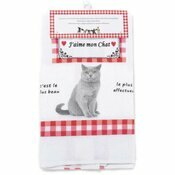 Torchon Nid d'Abeille British Shorthair Gris