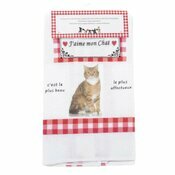 Torchon Nid d'Abeille Chat Tigr Roux