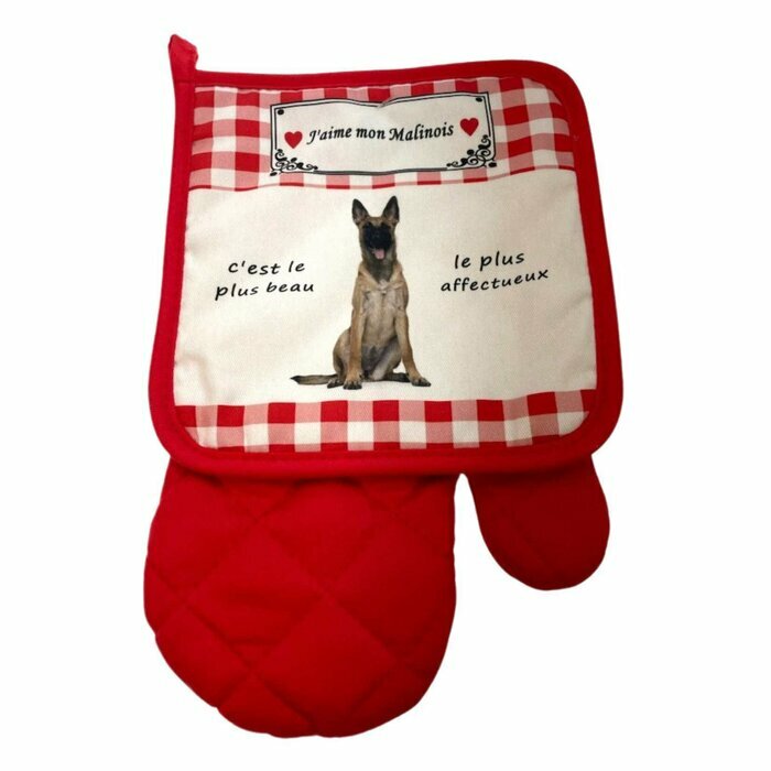 Lot de 2 Gants Maniques Berger Belge Malinois
