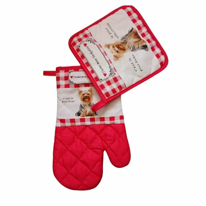 Lot de 2 Gants Maniques Yorkshire Terrier