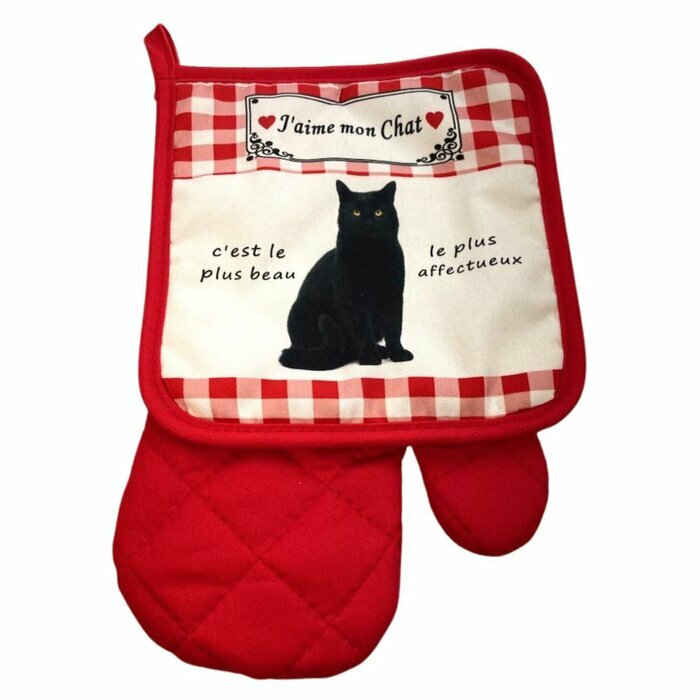 Lot de 2 Gants Maniques Chat Noir