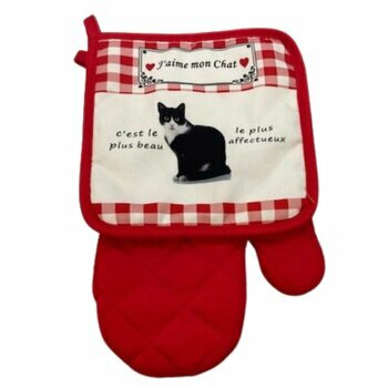 Lot de 2 Gants Maniques Chat Noir et Blanc Lot de 2 Gants Maniques Chat Noir et Blanc