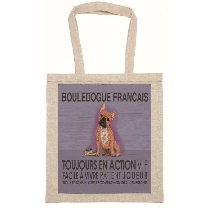 Tote Bag Sac Tissu Bouledogue Français Fauve