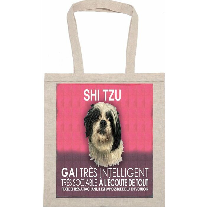Tote Bag Sac Tissu Shih tzu