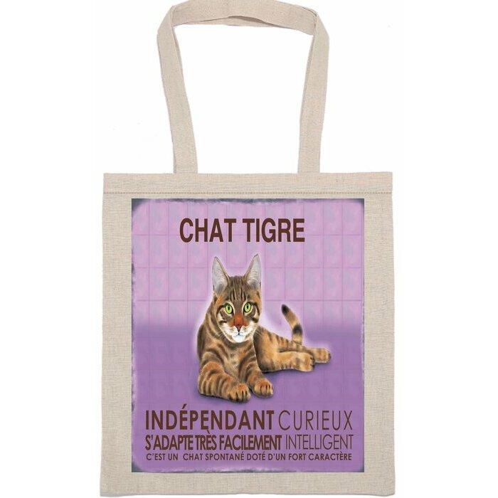 Tote Bag Sac Tissu Chat Tigr Bengal