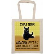 Tote Bag Sac Tissu Chat Noir