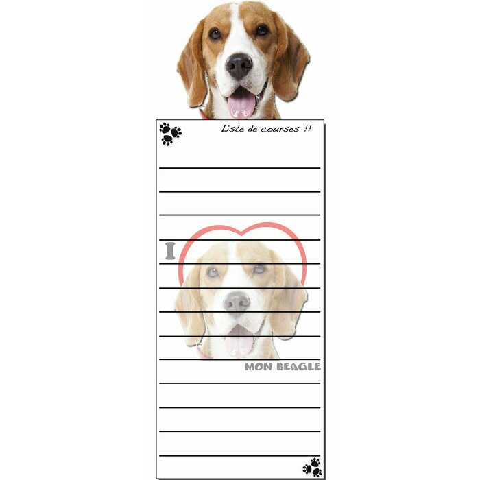 Bloc Listes Courses Aimantée Beagle
