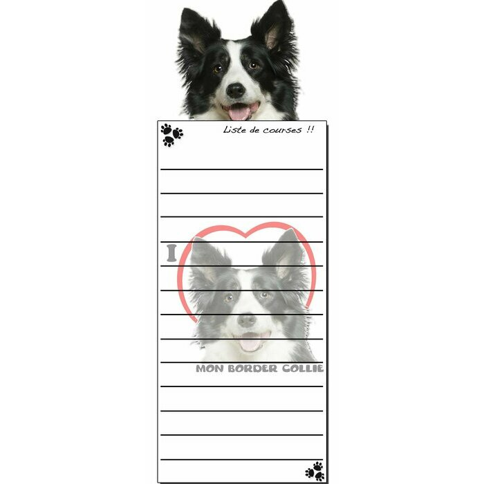 Bloc Listes Courses Aimante Border Collie